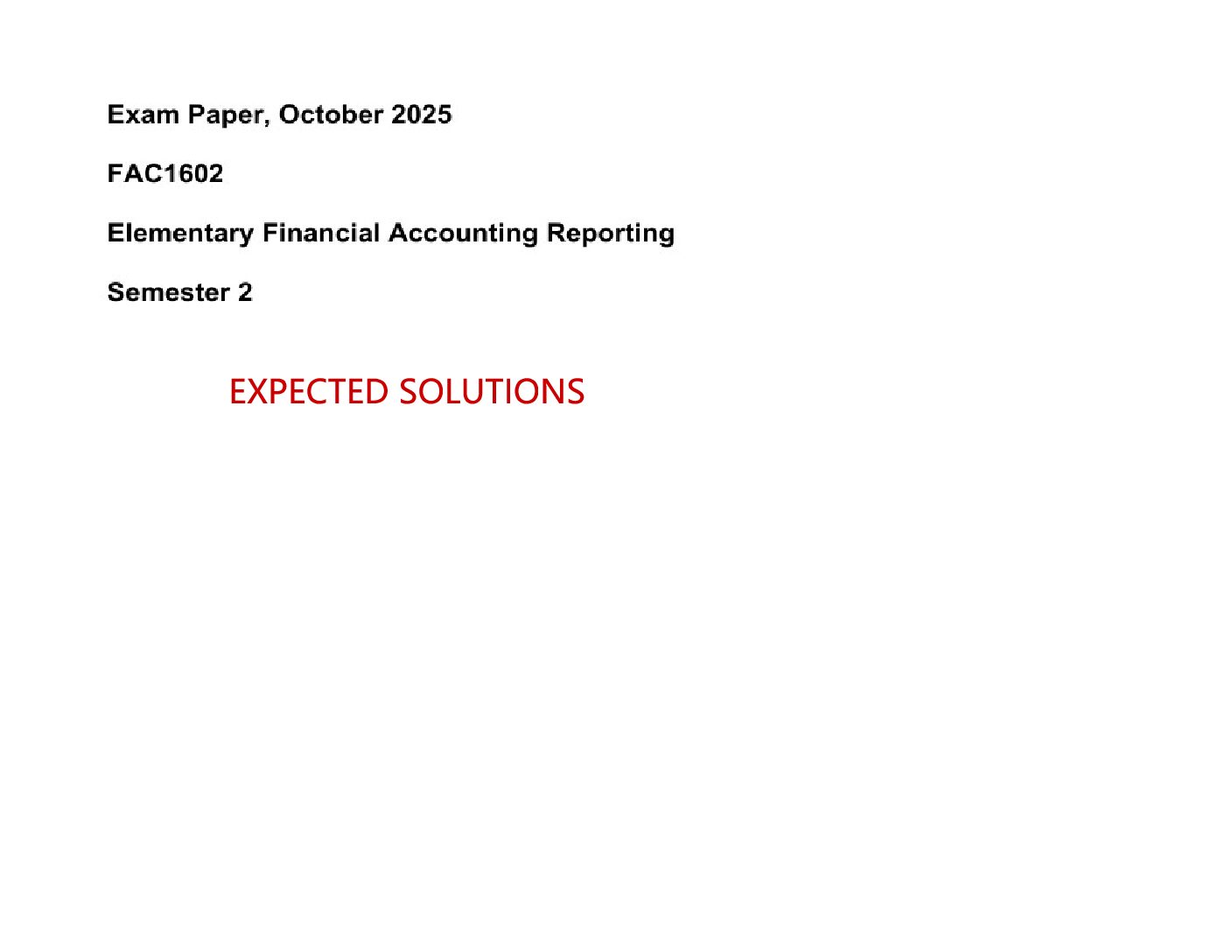 FAC1602 EXAM SEM 2 OF 2025 EXPECTED ANSWERS