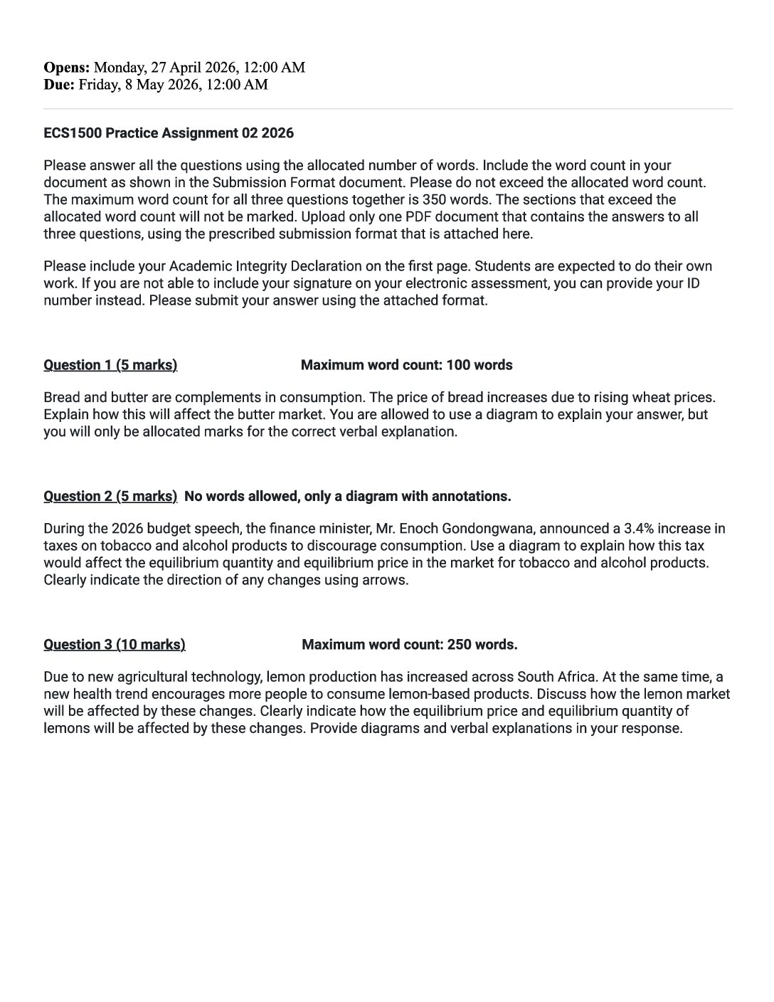 ECS1500 ASSESSMENT 2 SEM 1 OF 2026 EXPECTED ANSWERS