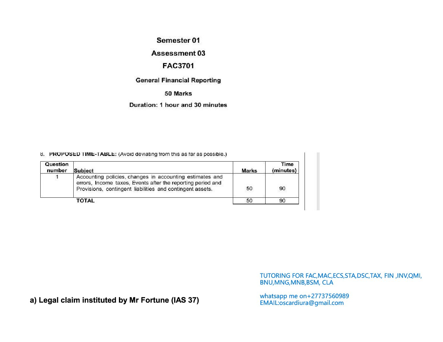 FAC3701 ASSESSMENT 3 SEM 1 OF 2026 EXPECTED SOLUTIONS
