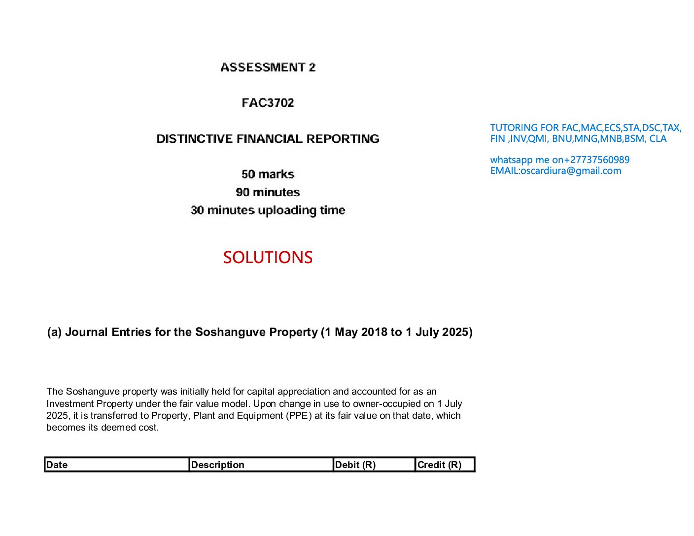 FAC3702 ASSESSMENT 2 SEM 1 OF 2026 EXPECTED SOLUTIONS
