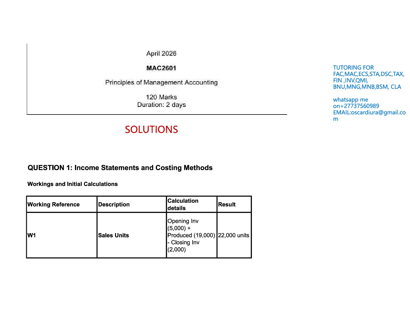 MAC2601 2026 April Assessment sem 1 of 2026 EXPECTED SOLUTIONS