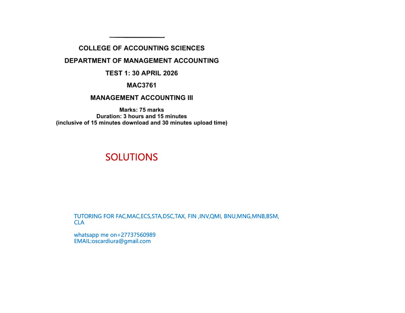 MAC3761 ASSESSMENT 1 OF 2026 EXPECTED SOLUTIONS