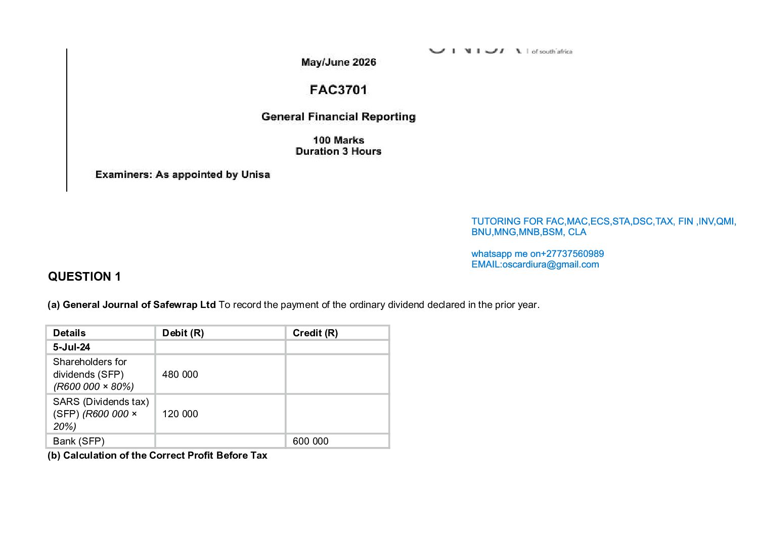 FAC3701 EXAM 30 MAY 2026 EXPECTED SOLUTIONS