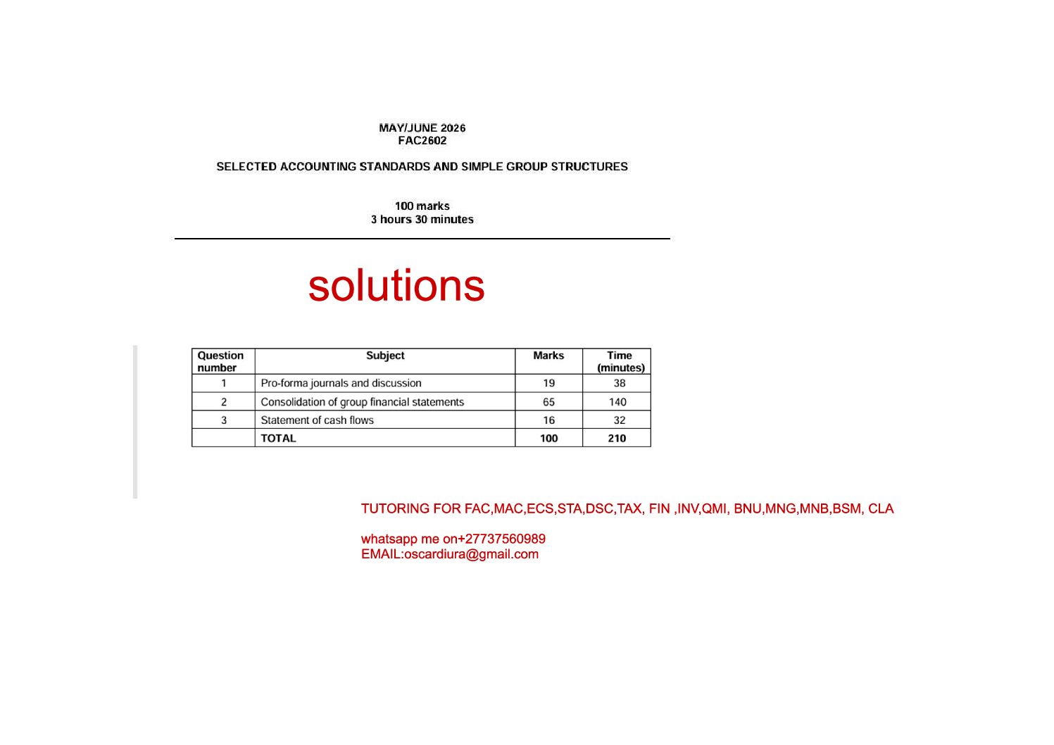 FAC2602 EXAM SEM 1 OF 2026 EXPECTED SOLUTIONS