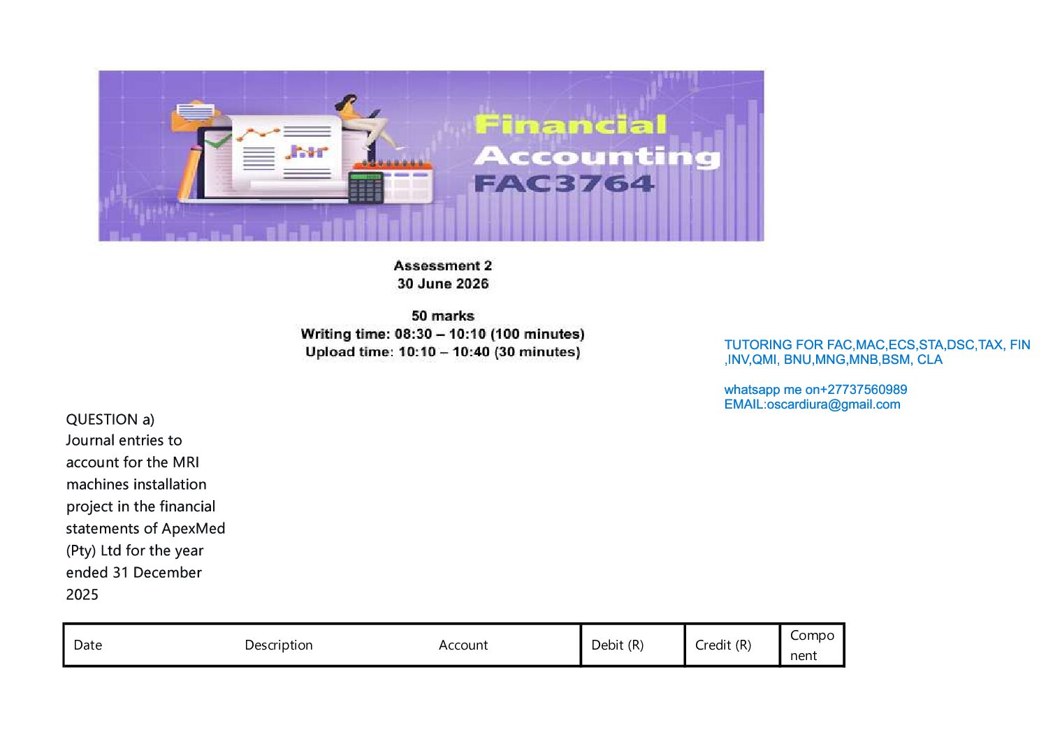 FAC3764 ASSESSMENT 2 EXPECTED SOLUTIONS OF 2026