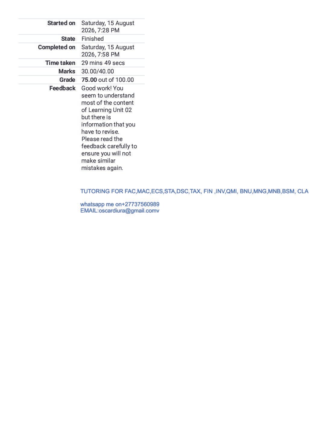 ECS2603 ASSESSMENT 1 SEM 2 OF 2026 EXPECTED QUESTIONS AND ANSWERS