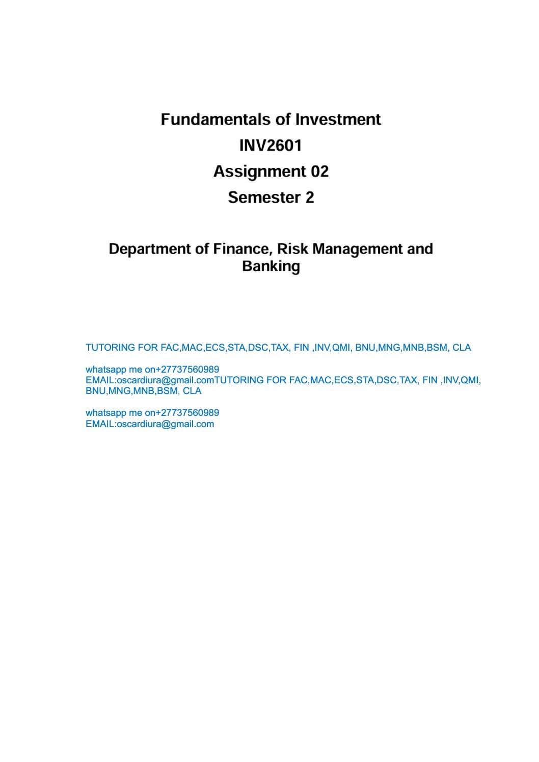 inv2601 assingment 2 sem 2 of 2026 expected answers
