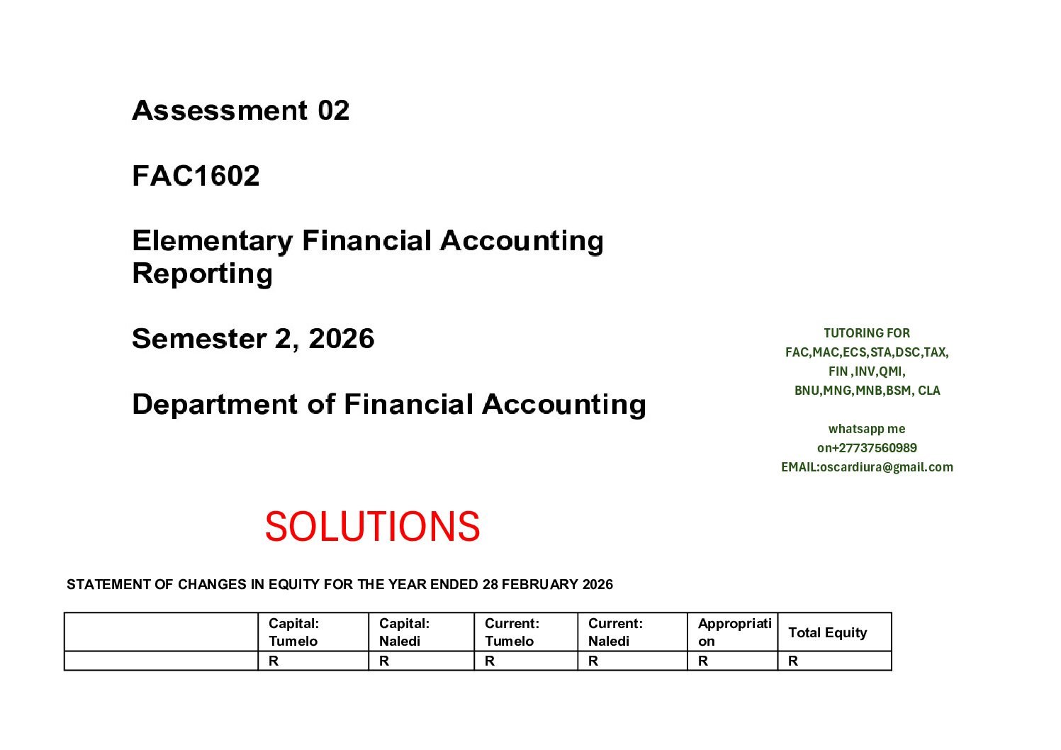 FAC1602 ASSESSMENT 2 SEM 2 OF 2026 EXPECTED QUESTIONS AND ANSWERS